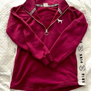 Womens burgundy quarter zip sweater, size XS